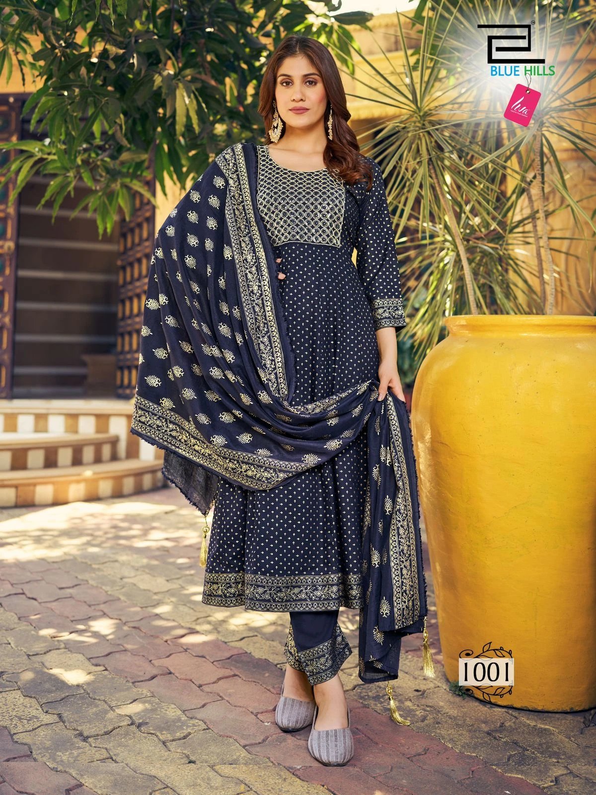 Blue Hills Meera Rayon 14Kg Wholesale Readymade Salwar Suit Catalog — Wholesale Salwar Suits, Blue Hills wholesale from Surat - Gallery Image 2